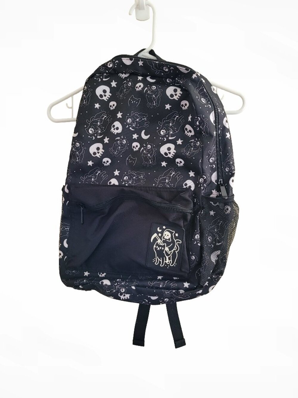 Threadless 'Death Rides a Black Cat' Black and White Backpack New